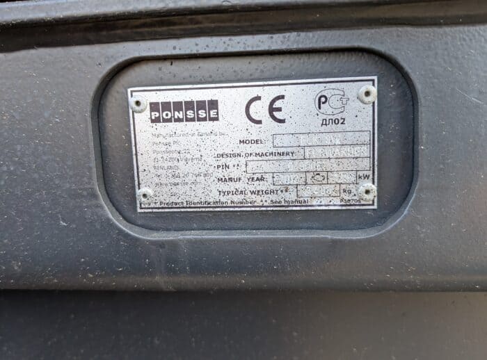 PONSSE ELK 8W 2013r. tabliczka PONSSE ELK 8W 2013r. tabliczka